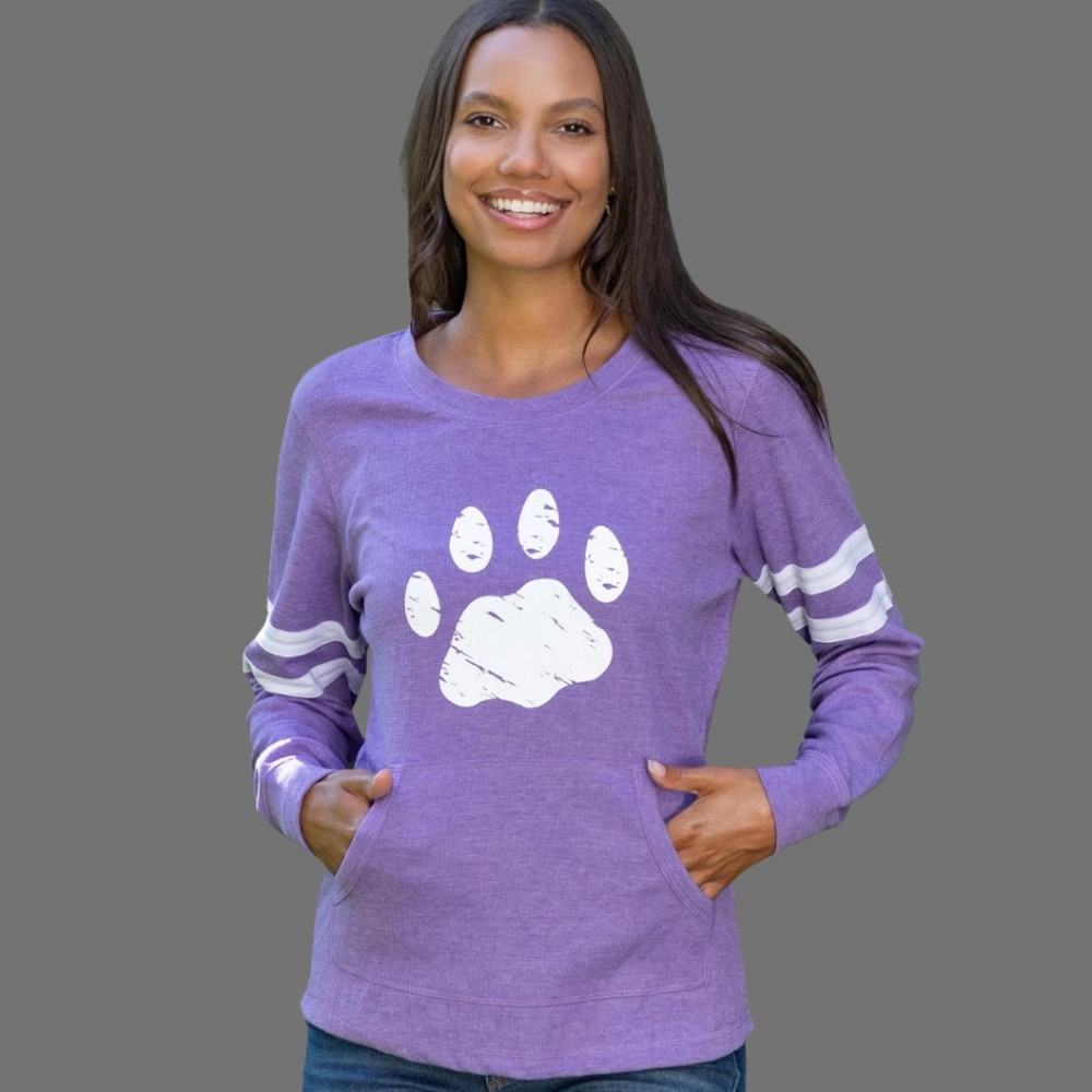The Animal Rescue Site Paw Stripe Thermal Long Sleeve Top
